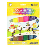 Cola Glitter Acrilex Cola Glitter 12 Cores