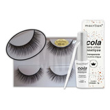 Cola Para Cílios Macrilan + 2 Pares De Cílios Postiços 5d
