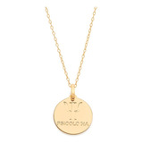 Colar Banhado Ouro Medalha Profissão Psicologia 50 Cm 542274 Cor Dourado