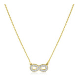 Colar Chocker Infinito Zirconia Dourado F. Ouro 18k Semijoia