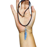 Colar Com Pingente Cianita Azul Arcanjo Miguel Cod06-1