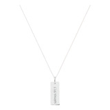 Colar Com Plaquinha De Nome Personalizado Gravado Prata 925