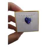 Colar Coração Cristal Swarovski Heliotrope 1,4cm