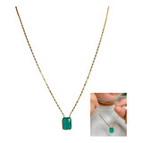 Colar Cordão Tijolinho 2mm Cristal Quadrado Banhado A Ouro