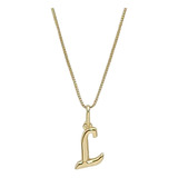 Colar Corrente Letra Lisa Inicial Presente Banhado Ouro 18k Cor Dourado L
