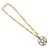 Colar Corrente Pingente Pentagrama 3cm Dourado