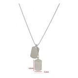 Colar Corrente Placa Lisa Militar Dog Tag Aço Inoxidavel 