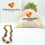Colar De Âmbar Criança Barroco Premium Limão E Ametista