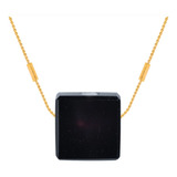 Colar Difusor Obsidiana Natural Banho Ouro 18k