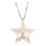 Colar Estrela Cristal Swarovski 20mm Boreal Ab Original