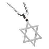 Colar Estrela De David Judaica Hexagrama Cordão Corrente