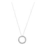 Colar Feminino Círculos Retorcido Cravejado Prata925