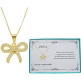 Colar Feminino Ouro 18k Folheado Amiga Presente Aniversário