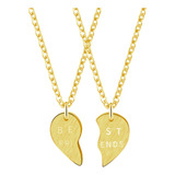 Colar Feminino Ouro Amizade Melhores Amigas Best Friends