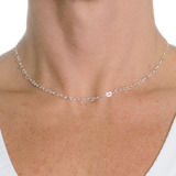 Colar Gargantilha Feminino Corações Banhado A Prata 925 40cm