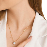 Colar Gargantilha Ponto De Luz Delicado Banhado A Ouro 18k