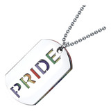 Colar Lgbt Tag Pride Orgulho Arco Iris Aço Inoxidável