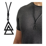 Colar Masculino Cordão De Couro Hort Noir Ajustável