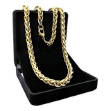 Colar Masculino Cordão Grosso Aço Inox 316l Banhado Ouro