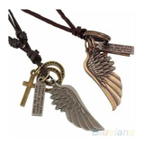 Colar Masculino Couro Armani Exchange Asa De Anjo