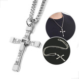 Colar Masculino Cruz Crucifixo Corrente Inox Pingente Cordão