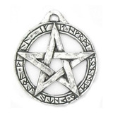 Colar Pentagrama Pingente Com Colar Lei Wicca Estanho