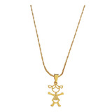 Colar Pingente Menina Alegre Banhado A Ouro 18k. C1p500