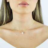 Colar Pingente Pingo De Luz De Zircônia Banhado Ouro 18k