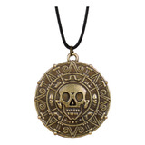 Colar Piratas Do Caribe Jack Sparrow Medalha Azteca Bronze Cor Bronze Antigo