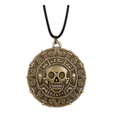 Colar Piratas Do Caribe Jack Sparrow Medalha Azteca Bronze Cor Bronze Antigo