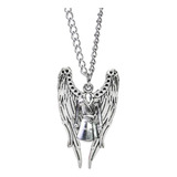 Colar Supernatural Castiel Pentagrama Asas Anjo Sal Grosso Cor Sobrenatural Castiel Casaco Sobretudo