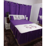 Colcha Casal C/ Cortina Tecido Oxford Produto De Qualidade