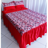 Colcha Floral Casal Oxford Mais 2 Fronhas