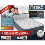 Colchão Inflável Elevado Intex Headboard Queen 110v 272kg 