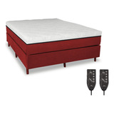 Colchão Magnético Casal 1,38x1,88 Hr Premium Massageador 2 Controles Energia Bio Quântica Infra Vermelho + Cama Box