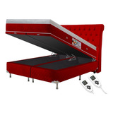 Colchão Magnético King 1,93x2,03 Hr Premium Massageador 2 Controles Energia Bio Quantica Infra Vermelho + Cama Box Bau 