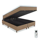 Colchão Magnético King Massageador Bio Quântica + Box Bau Cor Bege