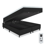 Colchão Magnético Queen Bio Massageador Cromo + Cama Box Bau Cor Preto