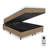 Colchão Magnético Queen Massageador Cromo + Cama Box Baú