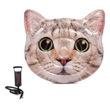 Colchão Piscina Bronzeador Bóia Gato + Bomba De Ar