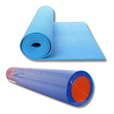 Colchonete Tapete 1,75 M + Rolo Pilates 90x15 Cm Azul