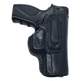 Coldre Couro Curto G23 Pistola Gancho Preto Destro