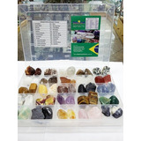Coleção 50 Pedras Polidas+brutas+ Caixa Organizadora C/tampa