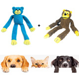 Coleção Animais Pelúcia Pet Cachorro Brinquedo Macaco E Urso