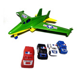 Coleção Brinquedo Militar Avião Combate + 4 Carros Polícia 