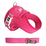 Coleira Peitoral E Guia Para Cães Com Regulagem Cor Rosa Tamanho 4 Pet Finess