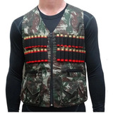 Colete Cartucheira Camuflado Eb Rip Stop 7 Bolsos