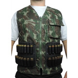 Colete Cartucheira Couro Camuflado Eb Rip Stop Cal:20