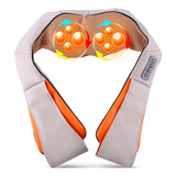 Colete Cervical Massageador Eletronico Infravermelho Cor Bege