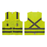 Colete De Proteção Refletivo Super Safety Hi-vis 4 Bolsos